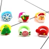 Christmas children's silicone rings, Christmas tree ice flower hats, sock rings, cartoon Santa Claus rings Specification image